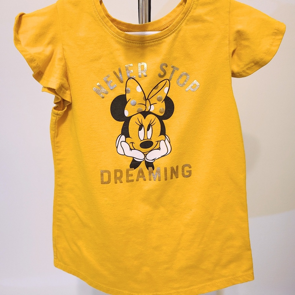 Disney Kids Yellow Minnie Mouse T-Shirt - Size 5 - Picture 4 of 7